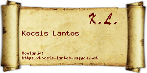 Kocsis Lantos névjegykártya